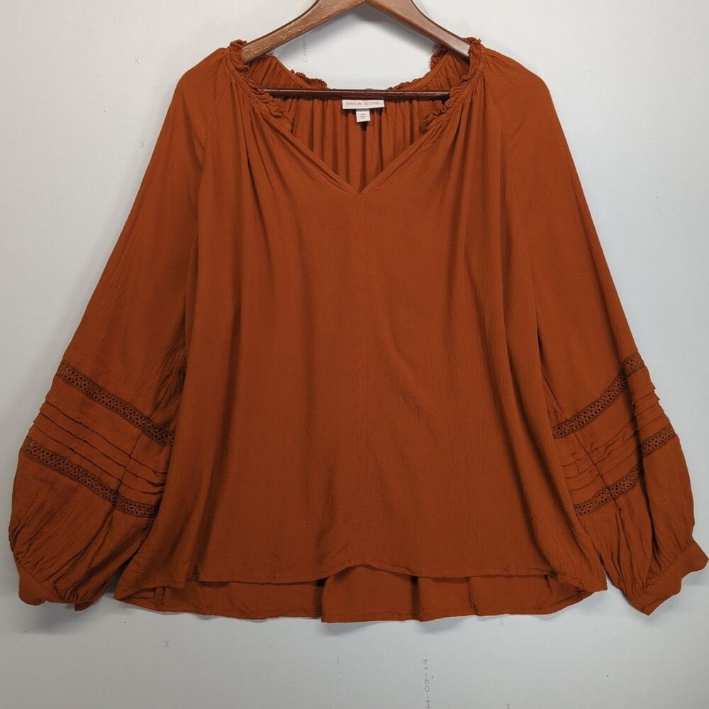 Knox Rose A New Day Blouse XXL Lot Of 2 Tops Burnt Orange - Picture 2 of 16
